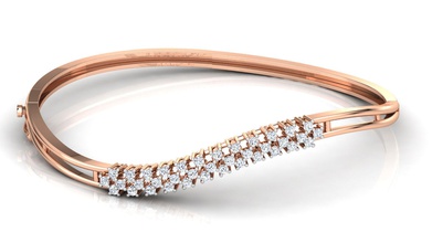 flexão pulseira jóias a moda acessório brilhando precioso gem platina luxo sterling de prata brilhantes anel da forma printable diamante ouro isolado área trabalho dedo jóia pulseiras 3d print model - Mito3D