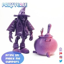 flexy print place witch cauldron halloween horror character fantasy scary cartoon fear ghost evil magic spooky printable games toys 3d print model - Mito3D
