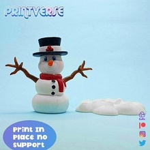 flexy snowman print place support winter christmas holiday year frosty xmas santa tree decoration cold celebration fantasy nature frozen carrot ice snow games toys 3d print model - Mito3D
