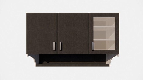flutuando cozinha conjunto 3d modelos ativos prateleira prateleiras madeira vinil cinzento branco prata Projeto mobília interior casa jantar 3d print model - Mito3D
