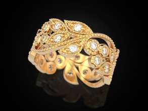 la flora del anillo de 2 joyería impresión 3dprinted imprimible los anillos diseño joya oro moda printabl creación prototipos plata boda diamante sterling 3d print model - Mito3D