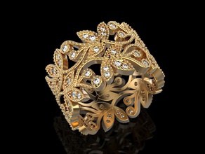 flora anel joalheria impressão 3dprinted jóias imprimível argolas projeto jóia dourado moda ouro prototipagem prata casamento 3d print model - Mito3D