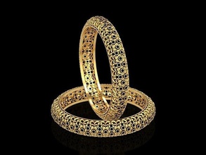 floral sculpté bracelet bijoux mode diamant gemme mariage argent or fleur antique traditionnel sculpture feuilles feuille engagement filigrane bracelets 3d print model - Mito3D