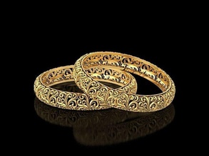 floreale scolpito filigrana braccialetto gioielleria moda gemma nozze argento oro fiore antico tradizionale intaglio foglia polsino fidanzamento organico braccialetti 3d print model - Mito3D