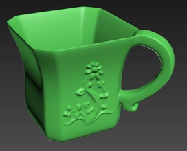floral mug house flower cup appliance drink 3d print model kitchen dining 3d print model - Mito3D