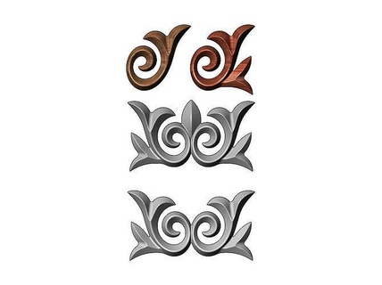 floral onlay relief woodworking plaster moldings ornate ornament wall decor cnc carving artcam printable wood furniture flower carved moulding sculpture spiral house 3d print model - Mito3D