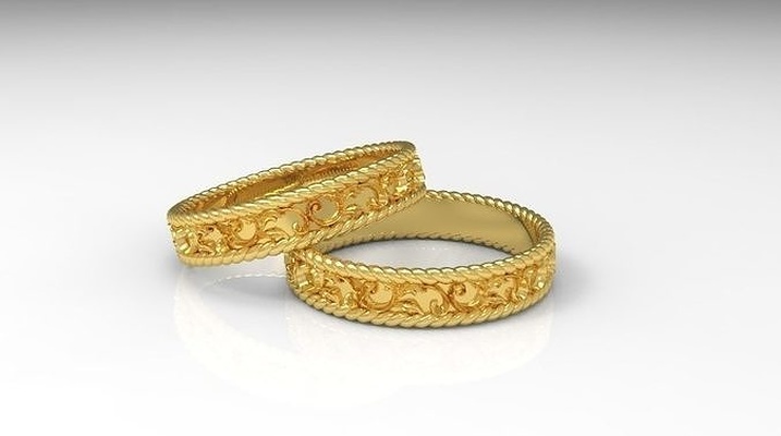 floreale pattren gioielleria oro nozze fidanzamento argento stampabile gioiello stampa 3dprint amore per sempre moda design pendente anelli accessori stampa 3d print model - Mito3D