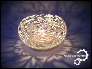 floral tea light shade house flora printable generic pattern cosy dining transparent white nylon plastic gentle glow household other lighting 3d print model - Mito3D