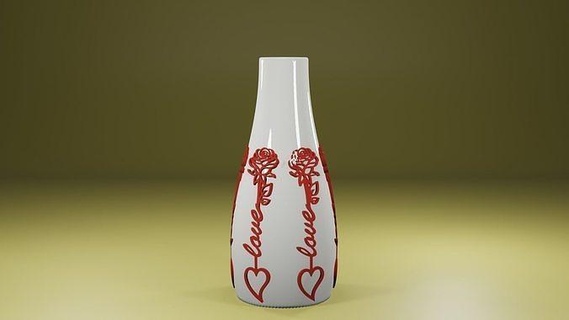 floreale vaso fiore filamento casa arredamento modalità decorazione pianta fiori rosa Casa 3d print model - Mito3D