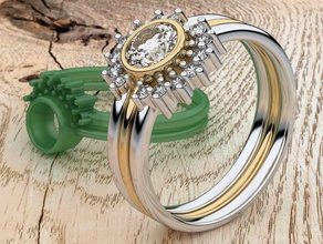 florette anello di diamanti 03 gioielli 3d 3dring band brillante cad diamante fidanzamento floreale gemma stampabile anelli matrimonio composto moda maschio collezione bellezza 3d print model - Mito3D