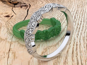 florette Diamant-ring Schmuck 3d 3dring band genial cad diamond ring engagement floral gem Edelsteine bedruckbar ist Ringe Hochzeit Verbindung Sammlung solitaire 3d print model - Mito3D