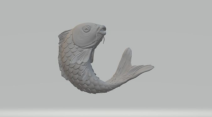 fiorente pesce 3d modello oro stampabile gioielleria argento natura collana rosso d'oro scolpito interni onda acqua carpa acquario akuarium pesci ciondoli matematico arte sculture 3D print model - Mito3D