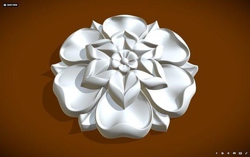 flor 2 decoración simetría 3d impresión cnc máquina ornamento planta maceta interior arquitectónico casa 3d print model - Mito3D