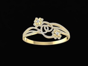 blume armreif 1209 schmuck mode zubehör gold diamant frau frauen design 1029 armbänder 3d print model - Mito3D