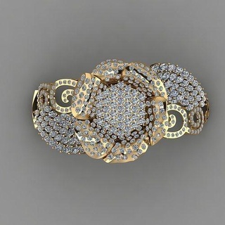 fiore braccialetto 3d Stampa modello gioielleria stampabile gioiello nozze diamante platino gemma Fidanzamento oro brillante moda design braccialetti 3d print model - Mito3D