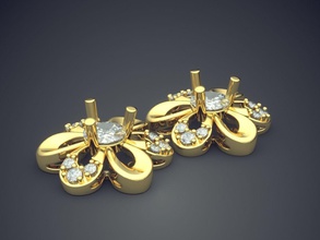 spilla a fiore in diamanti cad 5138 gioielli brillante il design dettaglio diamante di fidanzamento gemma oro gioiello disco platino stampabile anello anelli argento matrimonio spille 3d print model - Mito3D