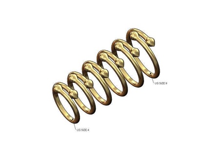 flower bud motif bypass band us sizes 4to9 nature rose ring fashion jewelry printable gold silver jewellery sterling wire stackable stacker 3d model overlapping rings 3d print model - Mito3D
