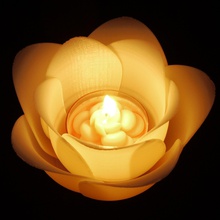flor vela soporte te ligero interior arte decorativo té brillante fuego luz casa decoración 3d print model - Mito3D