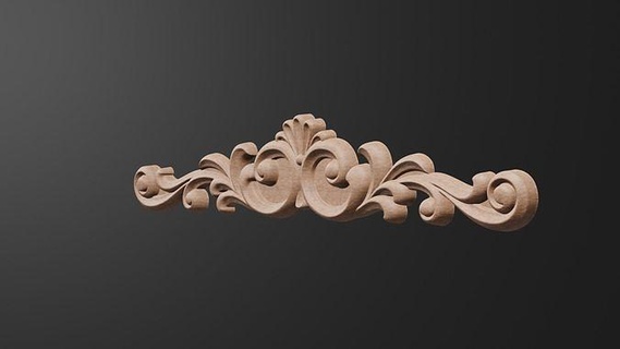 fiore arredamento legna intaglio ornamento classico dettaglio mobilia collegare modello decorazione design ornato spirale forma script plugin modellazione monete distintivi miniature sculture arte 3d print model - Mito3D