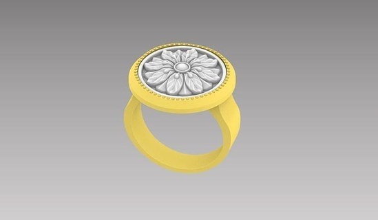 flor diseño anillo joyería joya floral flowr banda anillos plata imprimible Arte brillante oxidado grabado canalla leva cnc 3d print model - Mito3D