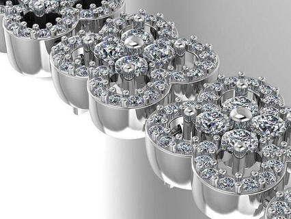 çiçek elmas bilezik 315 altın döşemek takı gümüş imalat moda tasarım nişan mücevher yazdırılabilir sterlin Küba küpe kolye kolyeler bilezikler 3d print model - Mito3D
