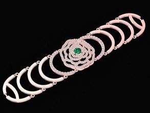 fiore diamante braccialetti 3272 gioielleria moda Accessori oro donna donne design 3d print model - Mito3D