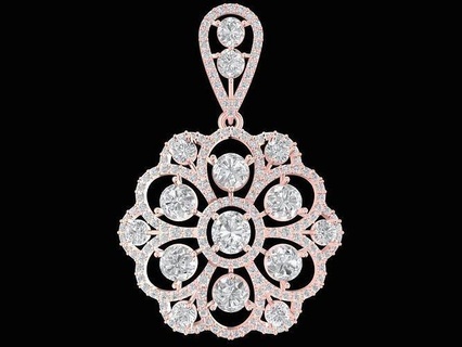 flower diamond pendant 2271 jewelry fashion accessories gold woman women new design pendants 3d print model - Mito3D