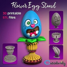 flower egg stand holder decoration toy print funny easter chicken games toys 3d print model - Mito3D