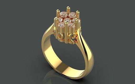 flower engagement ring jewelry gold platinum silver wedding diamond brilliant gem printable fashion 3dmodel rings 3d print model - Mito3D