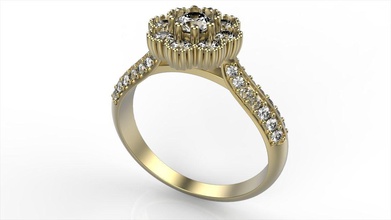 fleur bague de fiançailles bijoux l'engagement l'anneau précieux le diamant or les anneaux 3d print model - Mito3D