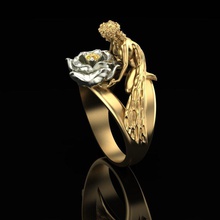 fiore fata squillare esclusivo gioielleria gemma elfo maga sprite diamante prezioso gioiello citrino anelli 3d print model - Mito3D