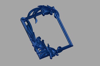 flower frame art design painting interior picture image gallery furnishing wall mirror 3d print model - Mito3D