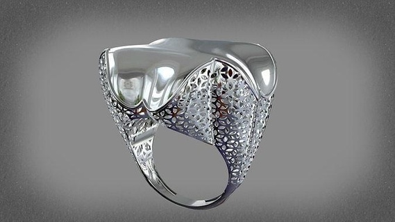 flower fusion ring code 1008 gold printable jewelry rings jewellery jewel diamond wedding engagement fashion solitaire gem sterling 3d print model - Mito3D