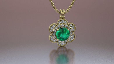 flower gems diamonds pendant gold special jewellery gemstone jewelry platinum ruby emerald sapphire amethyst precious jewel diamond gem garnet pendants 3d print model - Mito3D