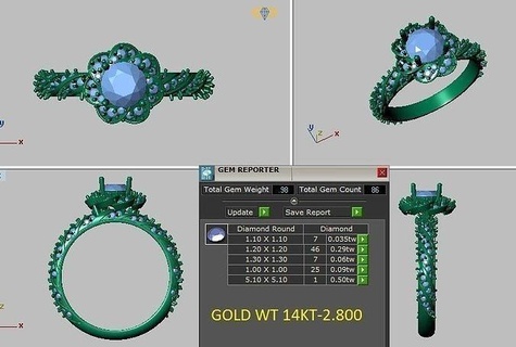flower halo curved shank engagement ring solitaire design jewelry gold silver platinum jewellery diamond fashion gem diaamonds ruby sapphire emerald amethyst rings 3d print model - Mito3D