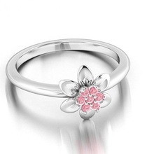 flower ladies ring jewelry diamond rings trend 3d print model - Mito3D