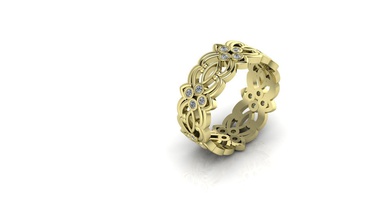 fiore foglie di diamanti anello fidanzamento gioielli fiori foglia diamondo i oro diamante preziosi gioiello anelli cad stampabile argento gemma natura 3d print model - Mito3D