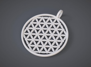 flower of life pendant jewelry jewellery ring circle gold pendants 3d print model - Mito3D