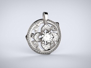 flower lotus rose pendant jewelry jewellry jewel lotu print printable prototyping cnc gold gems gem diamond pendants 3d print model - Mito3D