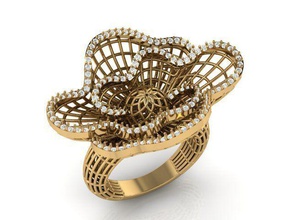Blume mesh-ring Schmuck ring mesh Damen diamond Juwel Mode gold Ringe 3d print model - Mito3D
