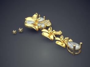 motivo de flor pingente diamantes cad-3131 jóias brilhantes o cad design detalhe diamante engajamento gem ouro jóia platina printable anel anéis prata casamento pingentes 3d print model - Mito3D