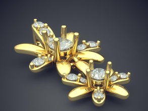 motivo de flor pingente diamantes cad-5507 jóias brilhantes o cad design detalhe diamante engajamento gem ouro jóia platina printable anel anéis prata casamento pingentes 3d print model - Mito3D