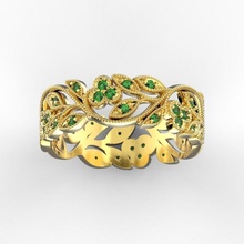 Blume ornament ring 2 Schmuck Ringe Hochzeit Juwel diamond kostbar floral 3d print model - Mito3D