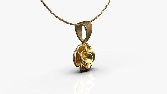flor pingente ouro prata joalheria impressão fundida Luxo moda moderno conjunto cafajeste floral arte pingentes 3d print model - Mito3D