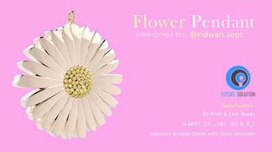pendentif fleur bijoux de la nature des colliers floraison or rosegold d'argent le diamant rose jasmin pendentifs femmes accesoriess mode tissu 3d d'impression 3d print model - Mito3D