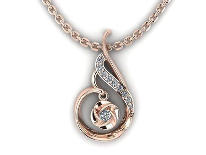flower pendant punasaraj necklace jewelry gold silver printable jewellery netring pattern net jaali diamond jaaliring fashion pendants 3d print model - Mito3D