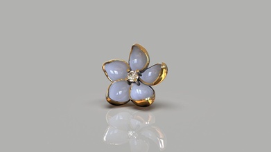 Blume Anhänger Natur leuchtenden Blumenanhänger Schmuck Juwel brillant Mode Schönheit druckbar Halskette Gold Silber Diamant Sterling Emaille 3d print model - Mito3D