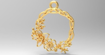 flower pendant 1 love fashion art jewelry keyring keychain rose plant pendants 3d print model - Mito3D
