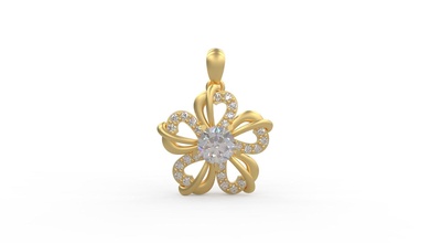 fleur pendentif 207 or bijou bijoux argent imprimable diamant femme mode mariage saphir rubis collier l'amour valentin engagem beauté pendentifs 3d print model - Mito3D
