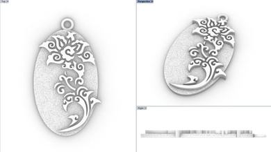 pendentif fleur en 3d pour imprimer le modèle la nature 3dmodel 3dprinting bijoux de l'anneau floral orné conception imprimable pendentifs 3d print model - Mito3D